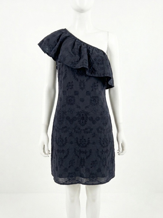 Abercrombie & Fitch Dresses & Skirts - Abercrombie & Fitch Navy One-Shoulder Eyelet Ruffle Dress